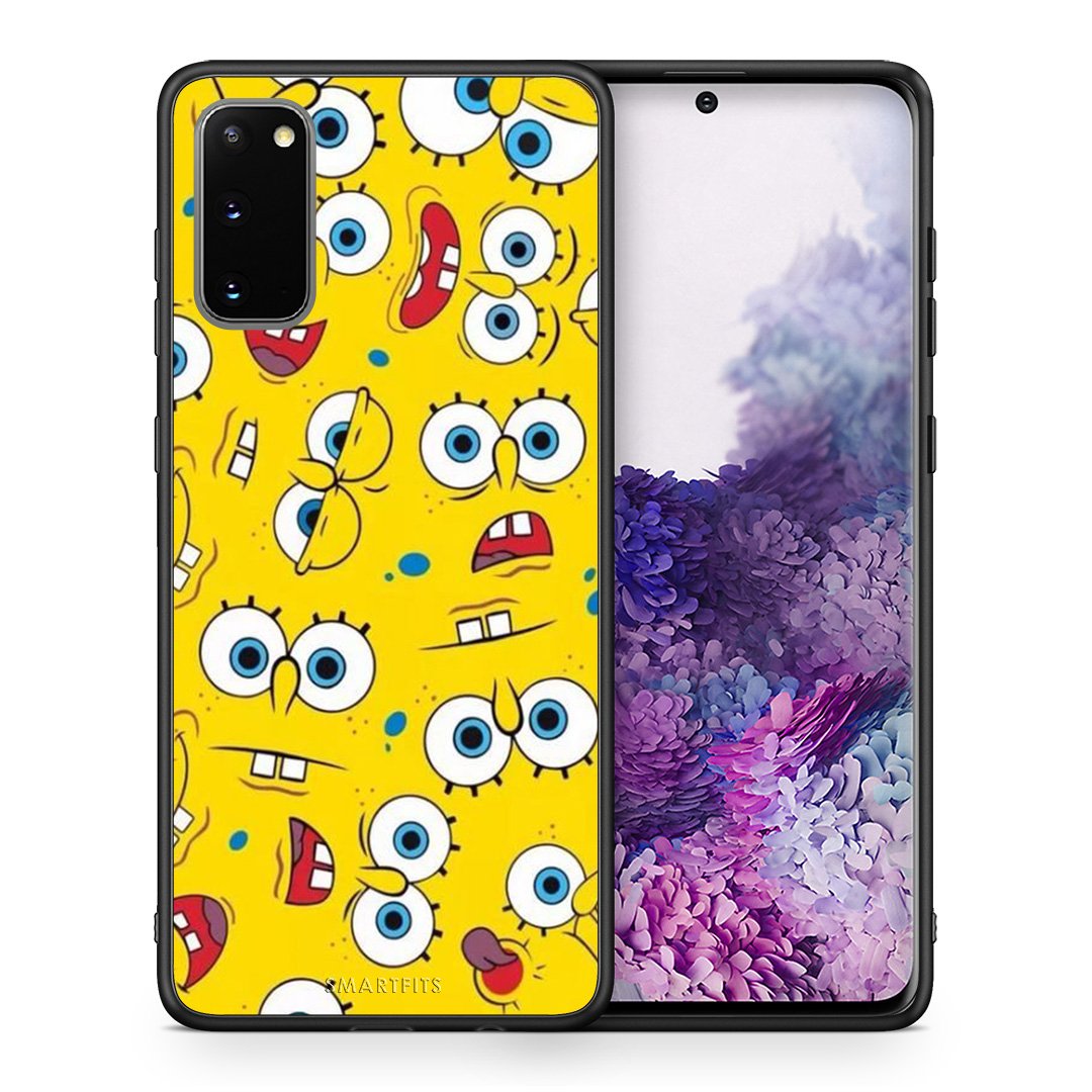 Θήκη Samsung S20 Sponge PopArt από τη Smartfits με σχέδιο στο πίσω μέρος και μαύρο περίβλημα | Samsung S20 Sponge PopArt case with colorful back and black bezels