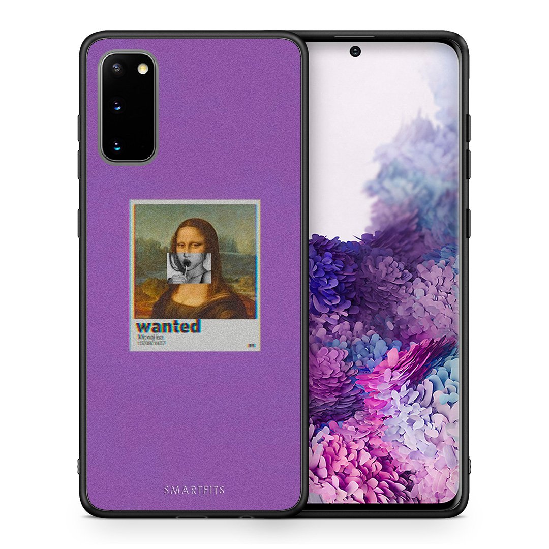 Θήκη Samsung S20 Monalisa Popart από τη Smartfits με σχέδιο στο πίσω μέρος και μαύρο περίβλημα | Samsung S20 Monalisa Popart case with colorful back and black bezels