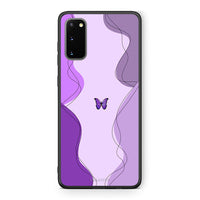 Thumbnail for Samsung S20 Purple Mariposa Θήκη Αγίου Βαλεντίνου από τη Smartfits με σχέδιο στο πίσω μέρος και μαύρο περίβλημα | Smartphone case with colorful back and black bezels by Smartfits