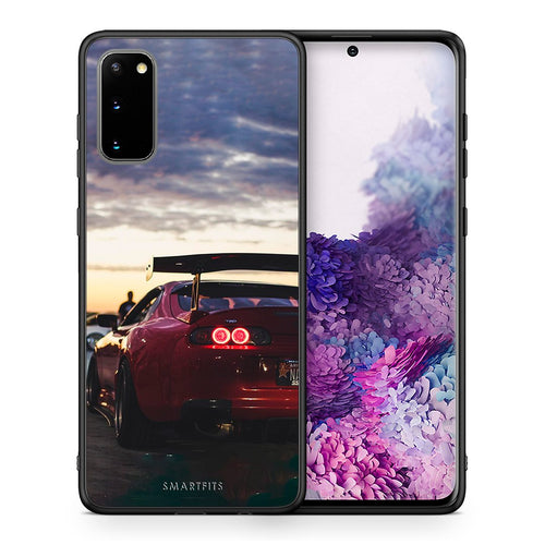 Θήκη Samsung S20 Racing Supra από τη Smartfits με σχέδιο στο πίσω μέρος και μαύρο περίβλημα | Samsung S20 Racing Supra case with colorful back and black bezels