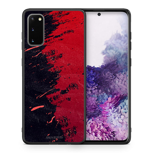 Θήκη Αγίου Βαλεντίνου Samsung S20 Red Paint από τη Smartfits με σχέδιο στο πίσω μέρος και μαύρο περίβλημα | Samsung S20 Red Paint case with colorful back and black bezels
