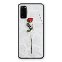 Thumbnail for Samsung S20 Red Rose θήκη από τη Smartfits με σχέδιο στο πίσω μέρος και μαύρο περίβλημα | Smartphone case with colorful back and black bezels by Smartfits