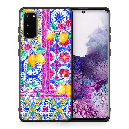Θήκη Samsung S20 Retro Spring από τη Smartfits με σχέδιο στο πίσω μέρος και μαύρο περίβλημα | Samsung S20 Retro Spring case with colorful back and black bezels