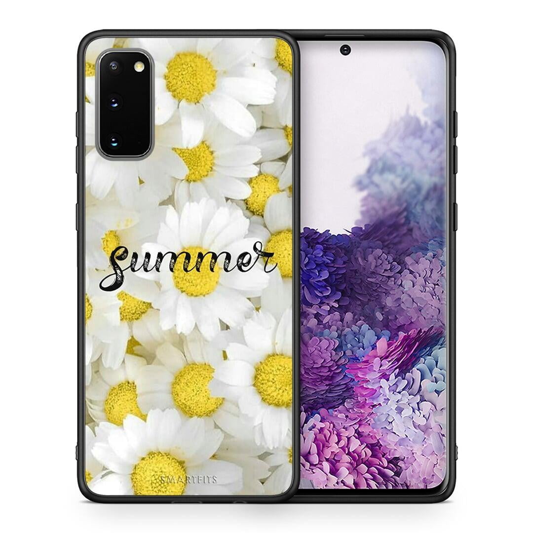 Θήκη Samsung S20 Summer Daisies από τη Smartfits με σχέδιο στο πίσω μέρος και μαύρο περίβλημα | Samsung S20 Summer Daisies case with colorful back and black bezels
