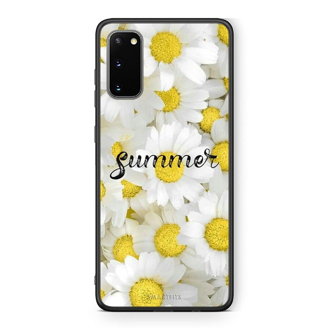 Samsung S20 Summer Daisies Θήκη από τη Smartfits με σχέδιο στο πίσω μέρος και μαύρο περίβλημα | Smartphone case with colorful back and black bezels by Smartfits