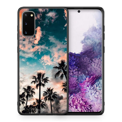 Θήκη Samsung S20 Sky Summer από τη Smartfits με σχέδιο στο πίσω μέρος και μαύρο περίβλημα | Samsung S20 Sky Summer case with colorful back and black bezels