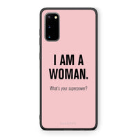 Thumbnail for Samsung S20 Superpower Woman θήκη από τη Smartfits με σχέδιο στο πίσω μέρος και μαύρο περίβλημα | Smartphone case with colorful back and black bezels by Smartfits