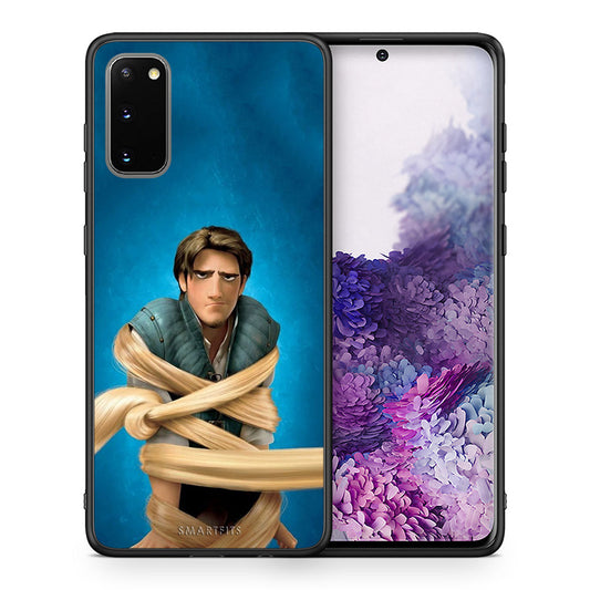 Θήκη Αγίου Βαλεντίνου Samsung S20 Tangled 1 από τη Smartfits με σχέδιο στο πίσω μέρος και μαύρο περίβλημα | Samsung S20 Tangled 1 case with colorful back and black bezels