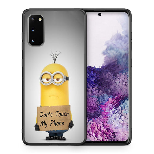 Θήκη Samsung S20 Minion Text από τη Smartfits με σχέδιο στο πίσω μέρος και μαύρο περίβλημα | Samsung S20 Minion Text case with colorful back and black bezels