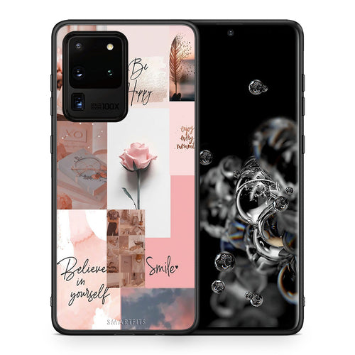 Θήκη Samsung S20 Ultra Aesthetic Collage από τη Smartfits με σχέδιο στο πίσω μέρος και μαύρο περίβλημα | Samsung S20 Ultra Aesthetic Collage case with colorful back and black bezels