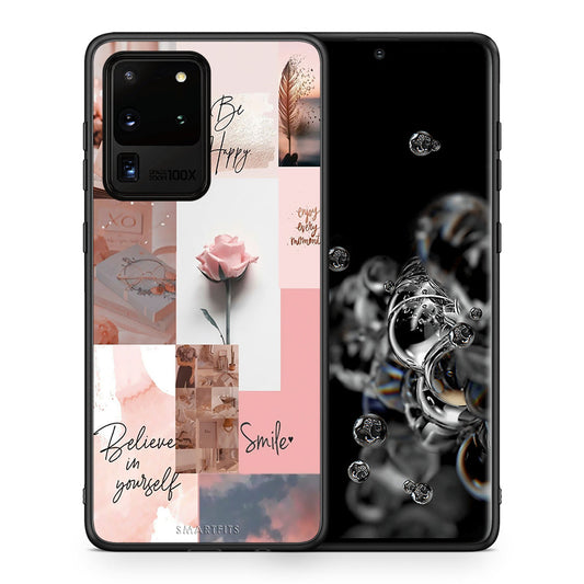 Θήκη Samsung S20 Ultra Aesthetic Collage από τη Smartfits με σχέδιο στο πίσω μέρος και μαύρο περίβλημα | Samsung S20 Ultra Aesthetic Collage case with colorful back and black bezels