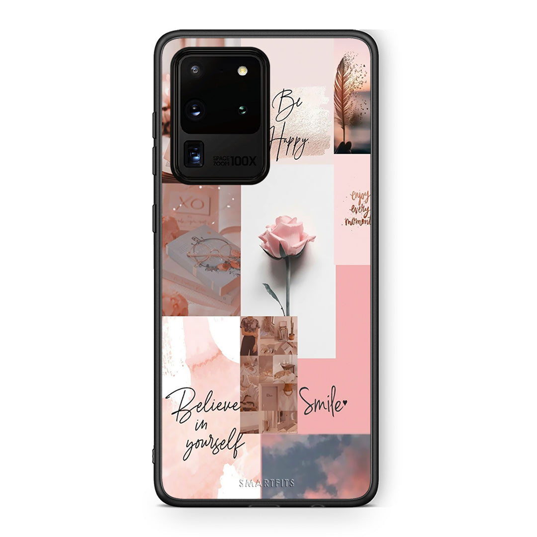 Samsung S20 Ultra Aesthetic Collage θήκη από τη Smartfits με σχέδιο στο πίσω μέρος και μαύρο περίβλημα | Smartphone case with colorful back and black bezels by Smartfits