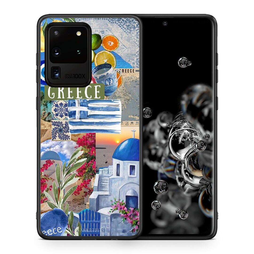 Θήκη Samsung S20 Ultra All Greek από τη Smartfits με σχέδιο στο πίσω μέρος και μαύρο περίβλημα | Samsung S20 Ultra All Greek case with colorful back and black bezels