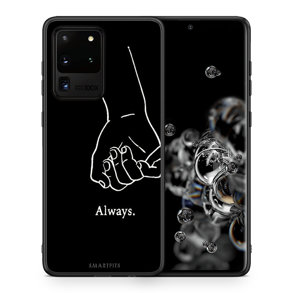 Θήκη Αγίου Βαλεντίνου Samsung S20 Ultra Always & Forever 1 από τη Smartfits με σχέδιο στο πίσω μέρος και μαύρο περίβλημα | Samsung S20 Ultra Always & Forever 1 case with colorful back and black bezels