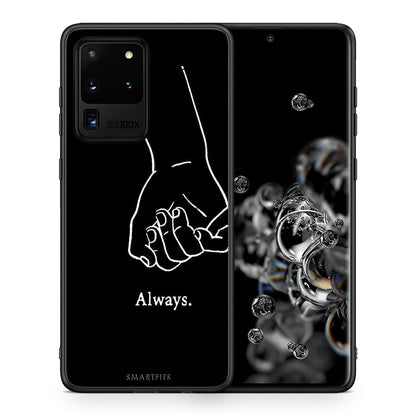 Θήκη Αγίου Βαλεντίνου Samsung S20 Ultra Always & Forever 1 από τη Smartfits με σχέδιο στο πίσω μέρος και μαύρο περίβλημα | Samsung S20 Ultra Always & Forever 1 case with colorful back and black bezels