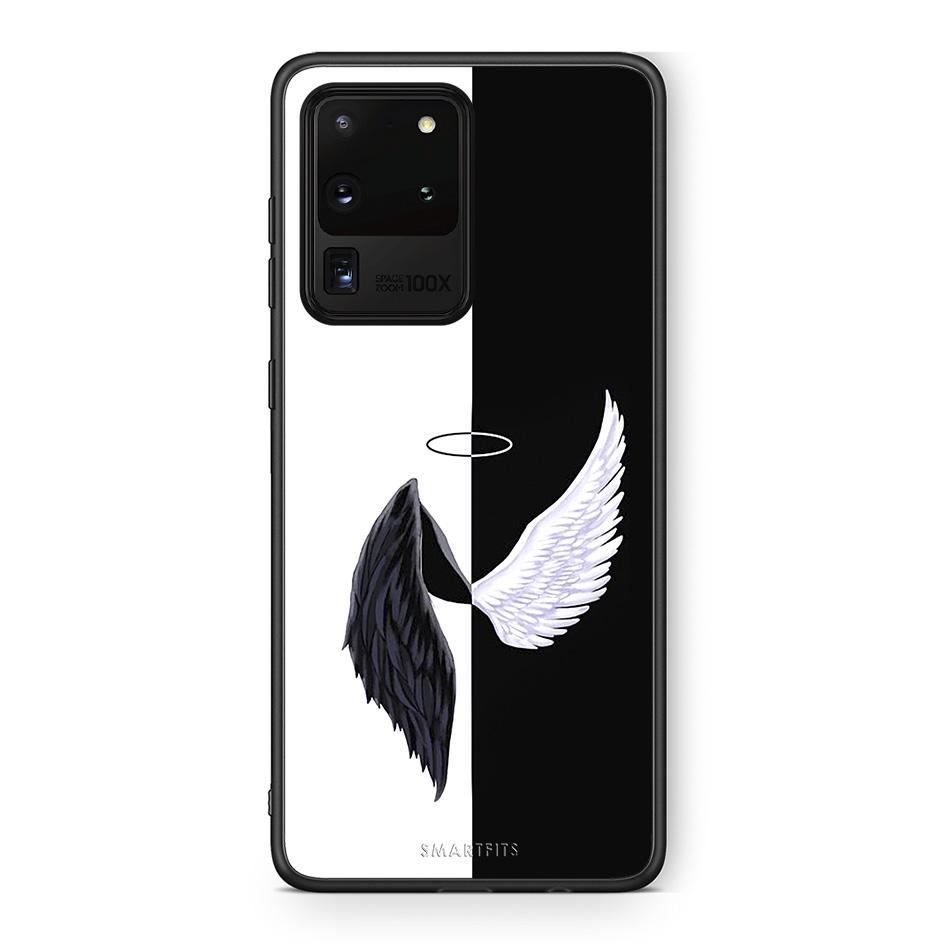 Samsung S20 Ultra Angels Demons θήκη από τη Smartfits με σχέδιο στο πίσω μέρος και μαύρο περίβλημα | Smartphone case with colorful back and black bezels by Smartfits