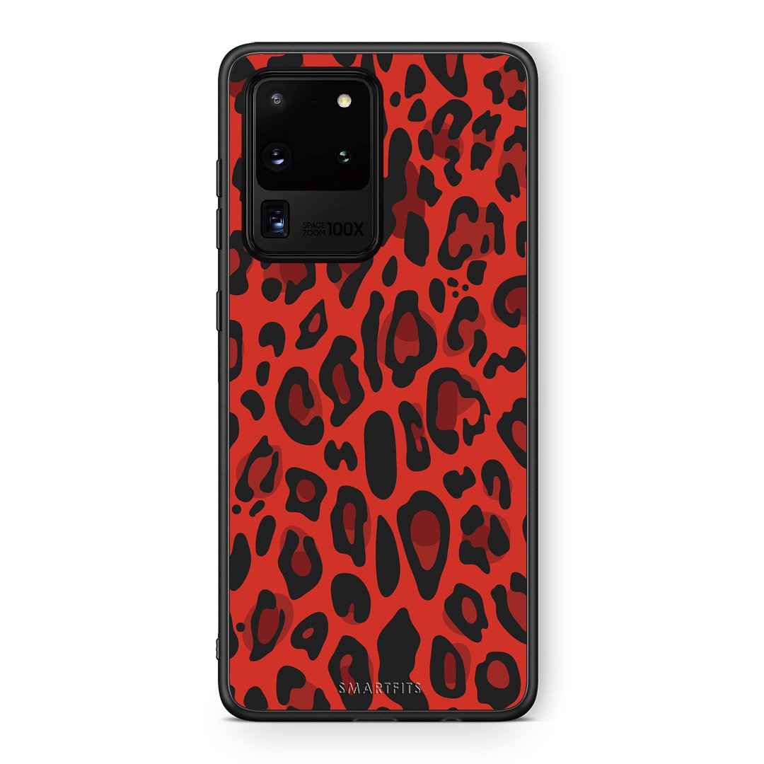 4 - Samsung S20 Ultra Red Leopard Animal case, cover, bumper