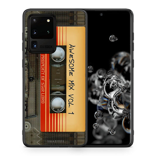 Θήκη Samsung S20 Ultra Awesome Mix από τη Smartfits με σχέδιο στο πίσω μέρος και μαύρο περίβλημα | Samsung S20 Ultra Awesome Mix case with colorful back and black bezels