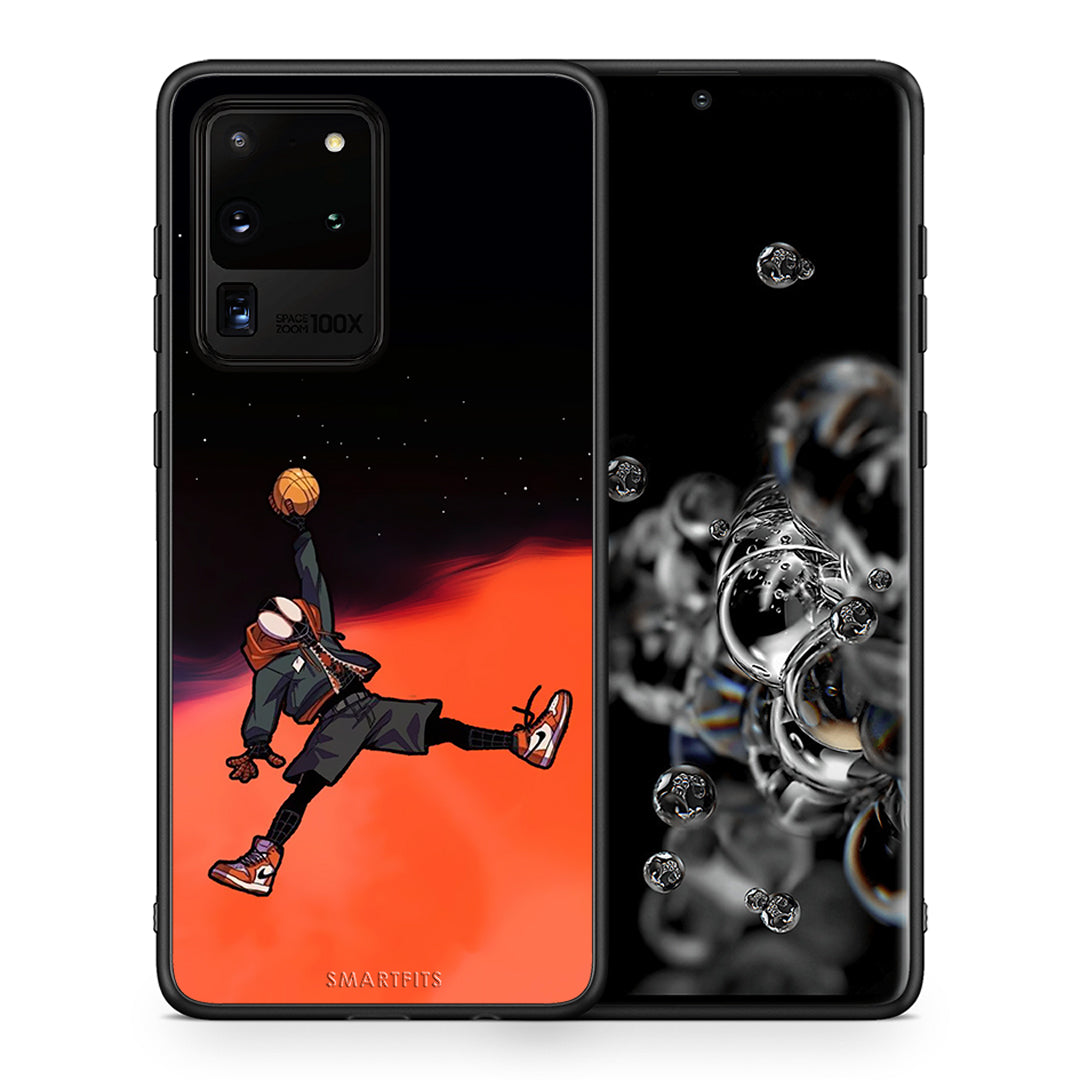 Θήκη Samsung S20 Ultra Basketball Hero από τη Smartfits με σχέδιο στο πίσω μέρος και μαύρο περίβλημα | Samsung S20 Ultra Basketball Hero case with colorful back and black bezels