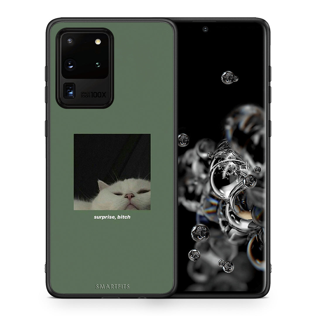 Θήκη Samsung S20 Ultra Bitch Surprise από τη Smartfits με σχέδιο στο πίσω μέρος και μαύρο περίβλημα | Samsung S20 Ultra Bitch Surprise case with colorful back and black bezels