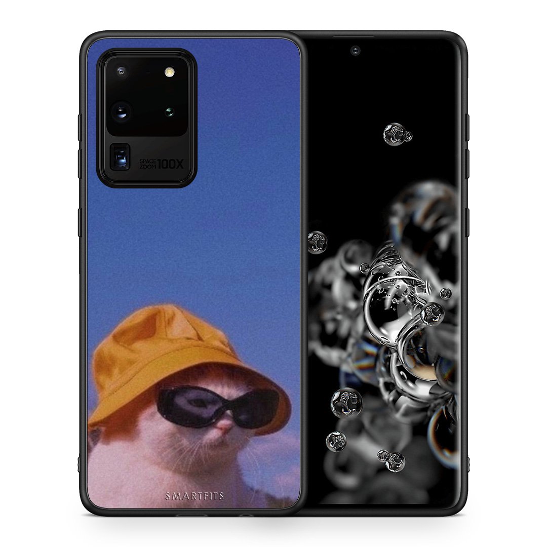 Θήκη Samsung S20 Ultra Cat Diva από τη Smartfits με σχέδιο στο πίσω μέρος και μαύρο περίβλημα | Samsung S20 Ultra Cat Diva case with colorful back and black bezels
