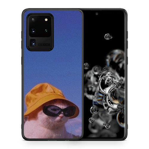 Θήκη Samsung S20 Ultra Cat Diva από τη Smartfits με σχέδιο στο πίσω μέρος και μαύρο περίβλημα | Samsung S20 Ultra Cat Diva case with colorful back and black bezels