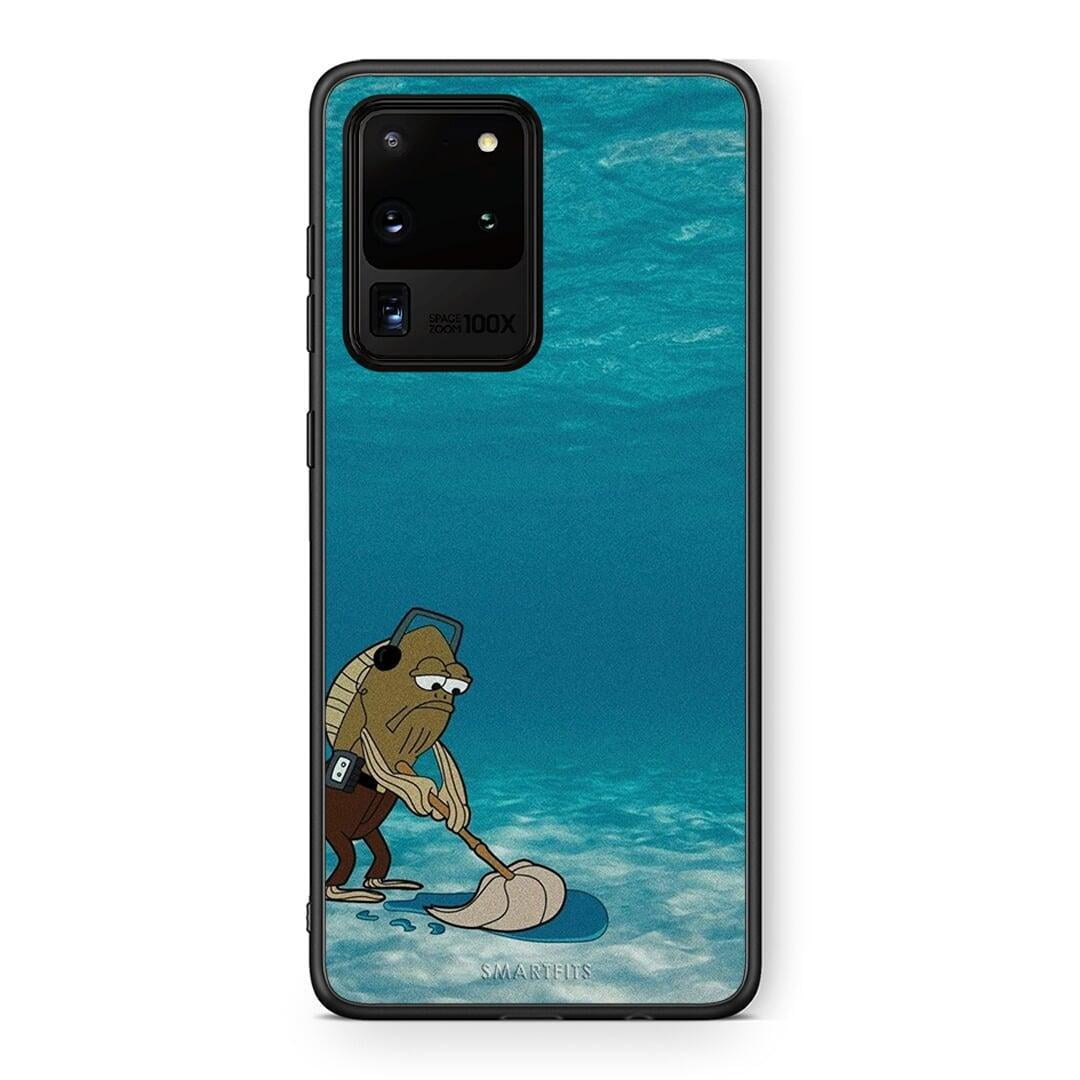 Samsung S20 Ultra Clean The Ocean Θήκη από τη Smartfits με σχέδιο στο πίσω μέρος και μαύρο περίβλημα | Smartphone case with colorful back and black bezels by Smartfits