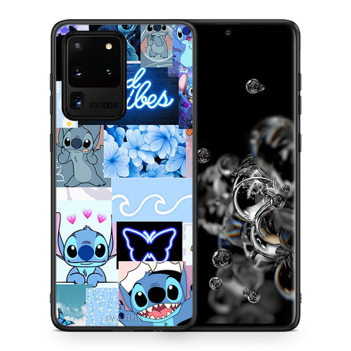 Θήκη Αγίου Βαλεντίνου Samsung S20 Ultra Collage Good Vibes από τη Smartfits με σχέδιο στο πίσω μέρος και μαύρο περίβλημα | Samsung S20 Ultra Collage Good Vibes case with colorful back and black bezels