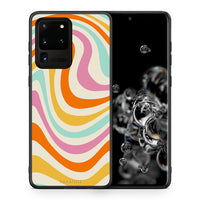 Thumbnail for Θήκη Samsung S20 Ultra Colourful Waves από τη Smartfits με σχέδιο στο πίσω μέρος και μαύρο περίβλημα | Samsung S20 Ultra Colourful Waves case with colorful back and black bezels