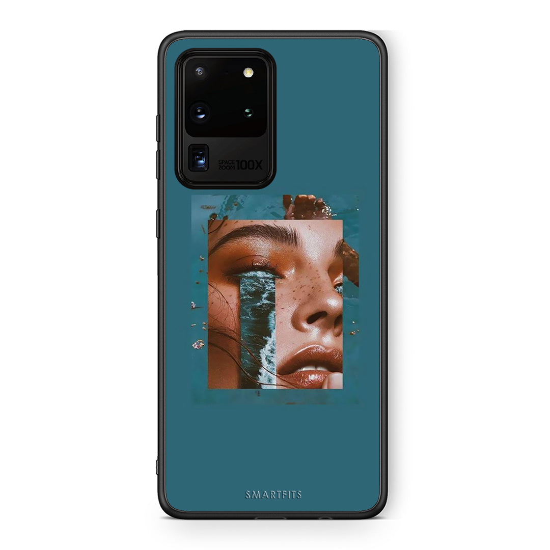 Samsung S20 Ultra Cry An Ocean θήκη από τη Smartfits με σχέδιο στο πίσω μέρος και μαύρο περίβλημα | Smartphone case with colorful back and black bezels by Smartfits