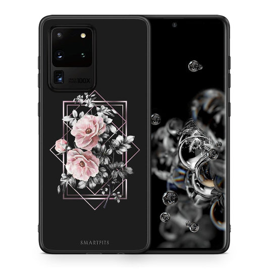 Θήκη Samsung S20 Ultra Frame Flower από τη Smartfits με σχέδιο στο πίσω μέρος και μαύρο περίβλημα | Samsung S20 Ultra Frame Flower case with colorful back and black bezels