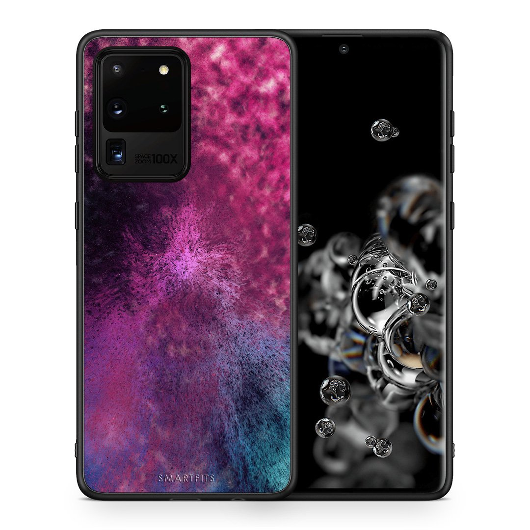 Θήκη Samsung S20 Ultra Aurora Galaxy από τη Smartfits με σχέδιο στο πίσω μέρος και μαύρο περίβλημα | Samsung S20 Ultra Aurora Galaxy case with colorful back and black bezels