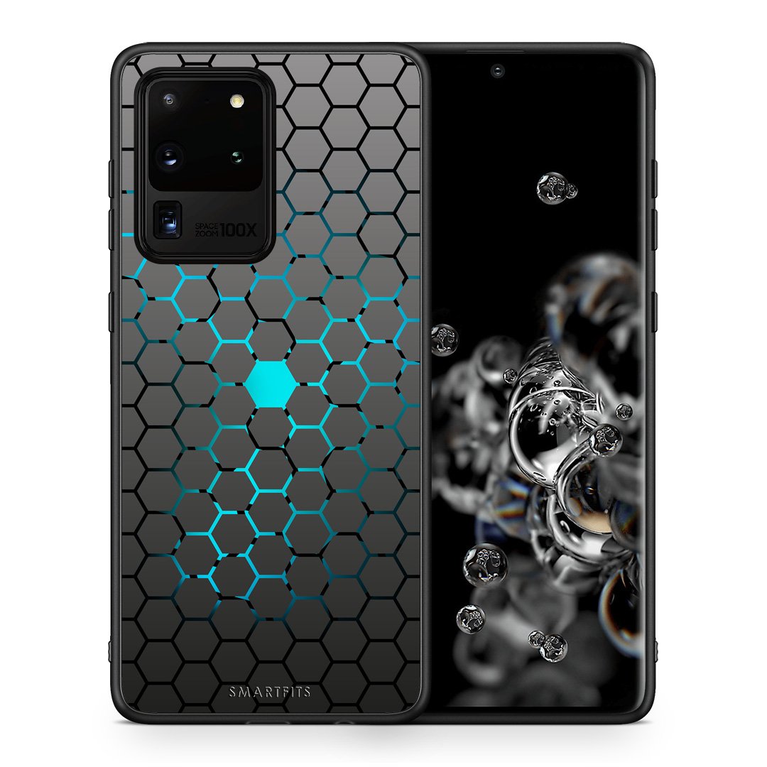 Θήκη Samsung S20 Ultra Hexagonal Geometric από τη Smartfits με σχέδιο στο πίσω μέρος και μαύρο περίβλημα | Samsung S20 Ultra Hexagonal Geometric case with colorful back and black bezels