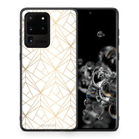 Thumbnail for Θήκη Samsung S20 Ultra Luxury White Geometric από τη Smartfits με σχέδιο στο πίσω μέρος και μαύρο περίβλημα | Samsung S20 Ultra Luxury White Geometric case with colorful back and black bezels