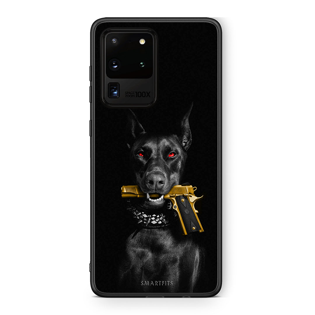 Samsung S20 Ultra Golden Gun Θήκη Αγίου Βαλεντίνου από τη Smartfits με σχέδιο στο πίσω μέρος και μαύρο περίβλημα | Smartphone case with colorful back and black bezels by Smartfits