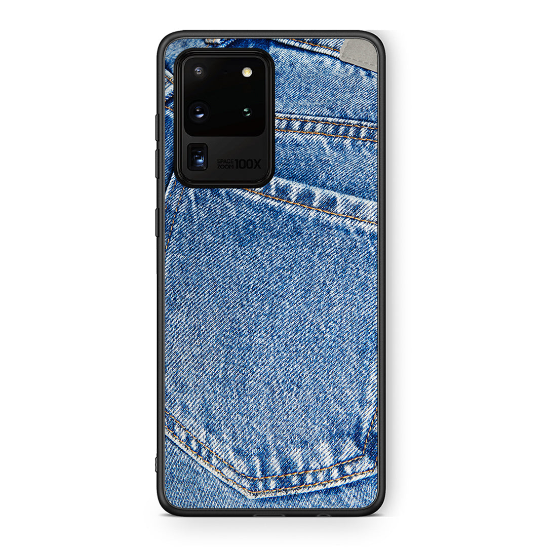 Samsung S20 Ultra Jeans Pocket θήκη από τη Smartfits με σχέδιο στο πίσω μέρος και μαύρο περίβλημα | Smartphone case with colorful back and black bezels by Smartfits