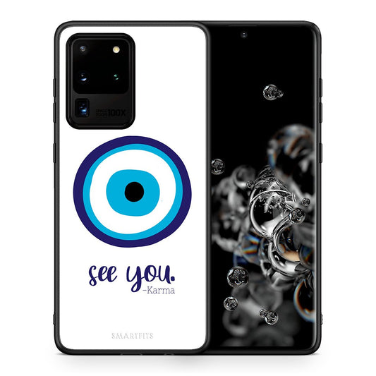 Θήκη Samsung S20 Ultra Karma Says από τη Smartfits με σχέδιο στο πίσω μέρος και μαύρο περίβλημα | Samsung S20 Ultra Karma Says case with colorful back and black bezels