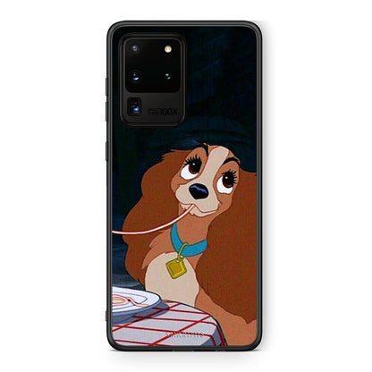 Samsung S20 Ultra Lady And Tramp 2 Θήκη Αγίου Βαλεντίνου από τη Smartfits με σχέδιο στο πίσω μέρος και μαύρο περίβλημα | Smartphone case with colorful back and black bezels by Smartfits