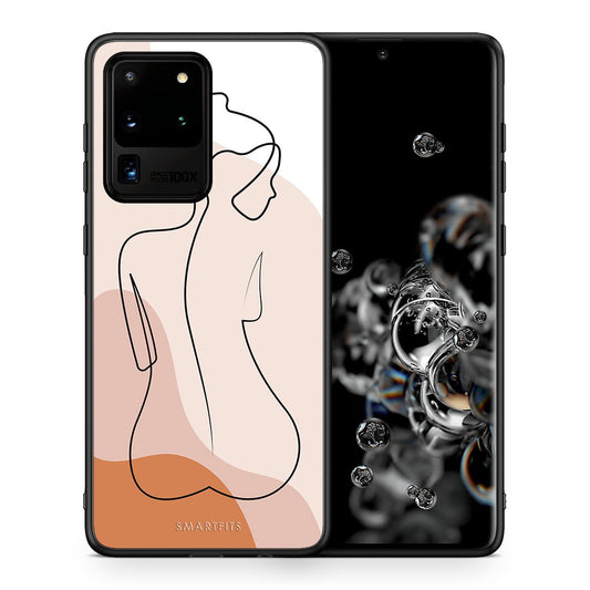 Θήκη Samsung S20 Ultra LineArt Woman από τη Smartfits με σχέδιο στο πίσω μέρος και μαύρο περίβλημα | Samsung S20 Ultra LineArt Woman case with colorful back and black bezels