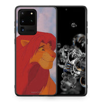Thumbnail for Θήκη Αγίου Βαλεντίνου Samsung S20 Ultra Lion Love 1 από τη Smartfits με σχέδιο στο πίσω μέρος και μαύρο περίβλημα | Samsung S20 Ultra Lion Love 1 case with colorful back and black bezels