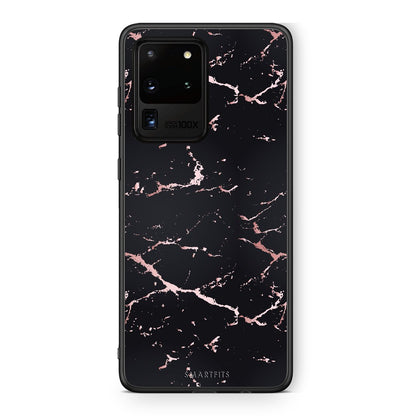 4 - Samsung S20 Ultra Black Rosegold Marble case, cover, bumper
