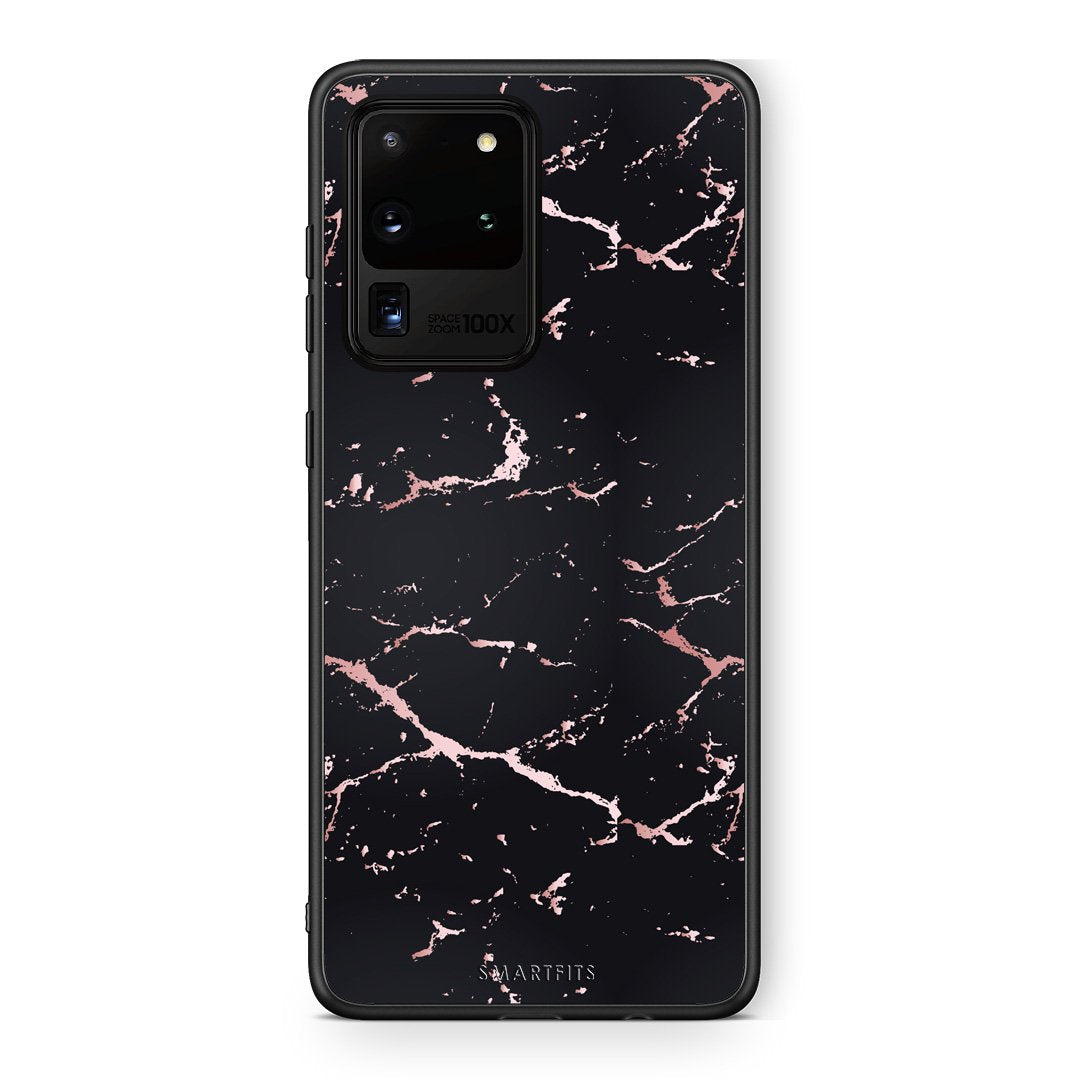 4 - Samsung S20 Ultra Black Rosegold Marble case, cover, bumper