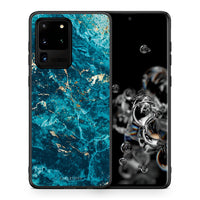 Thumbnail for Θήκη Samsung S20 Ultra Marble Blue από τη Smartfits με σχέδιο στο πίσω μέρος και μαύρο περίβλημα | Samsung S20 Ultra Marble Blue case with colorful back and black bezels