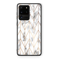 Thumbnail for 44 - Samsung S20 Ultra Gold Geometric Marble case, cover, bumper
