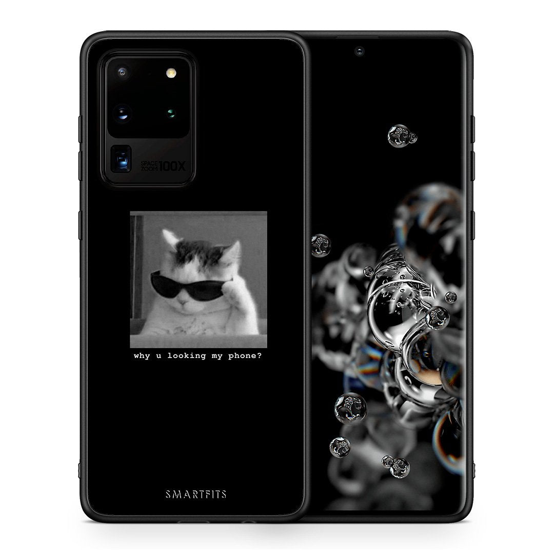 Θήκη Samsung S20 Ultra Meme Cat από τη Smartfits με σχέδιο στο πίσω μέρος και μαύρο περίβλημα | Samsung S20 Ultra Meme Cat case with colorful back and black bezels
