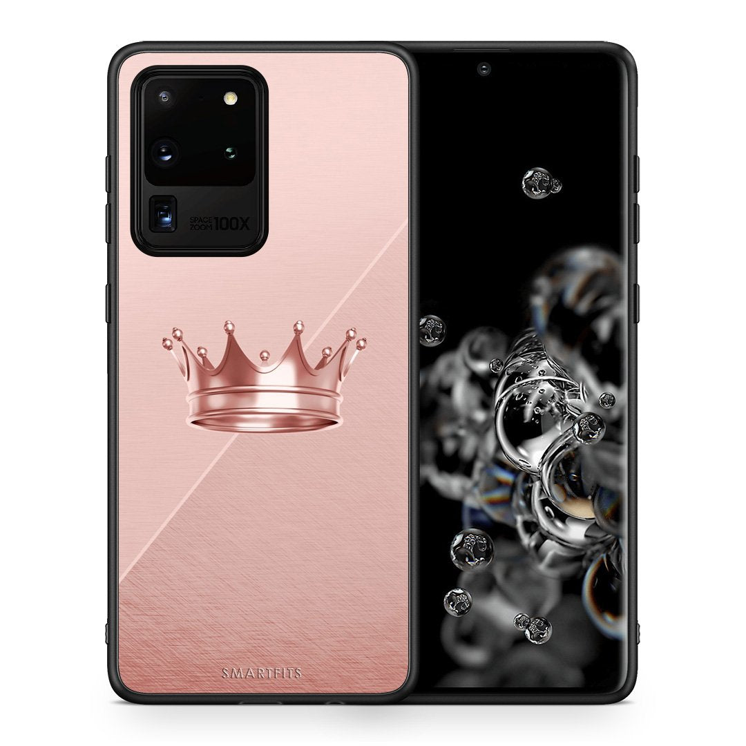 Θήκη Samsung S20 Ultra Crown Minimal από τη Smartfits με σχέδιο στο πίσω μέρος και μαύρο περίβλημα | Samsung S20 Ultra Crown Minimal case with colorful back and black bezels