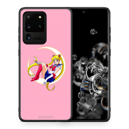 Θήκη Samsung S20 Ultra Moon Girl από τη Smartfits με σχέδιο στο πίσω μέρος και μαύρο περίβλημα | Samsung S20 Ultra Moon Girl case with colorful back and black bezels