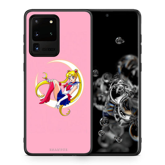 Θήκη Samsung S20 Ultra Moon Girl από τη Smartfits με σχέδιο στο πίσω μέρος και μαύρο περίβλημα | Samsung S20 Ultra Moon Girl case with colorful back and black bezels