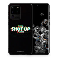 Thumbnail for Θήκη Samsung S20 Ultra OMG ShutUp από τη Smartfits με σχέδιο στο πίσω μέρος και μαύρο περίβλημα | Samsung S20 Ultra OMG ShutUp case with colorful back and black bezels
