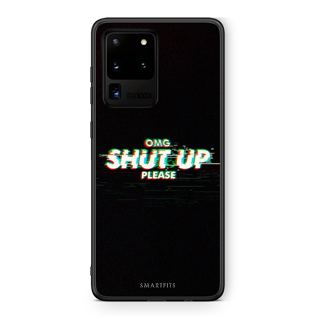 Samsung S20 Ultra OMG ShutUp θήκη από τη Smartfits με σχέδιο στο πίσω μέρος και μαύρο περίβλημα | Smartphone case with colorful back and black bezels by Smartfits